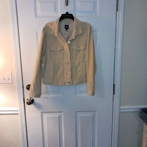 Gap Cream colored Corduroy Jacket button down with pockets Size XL
